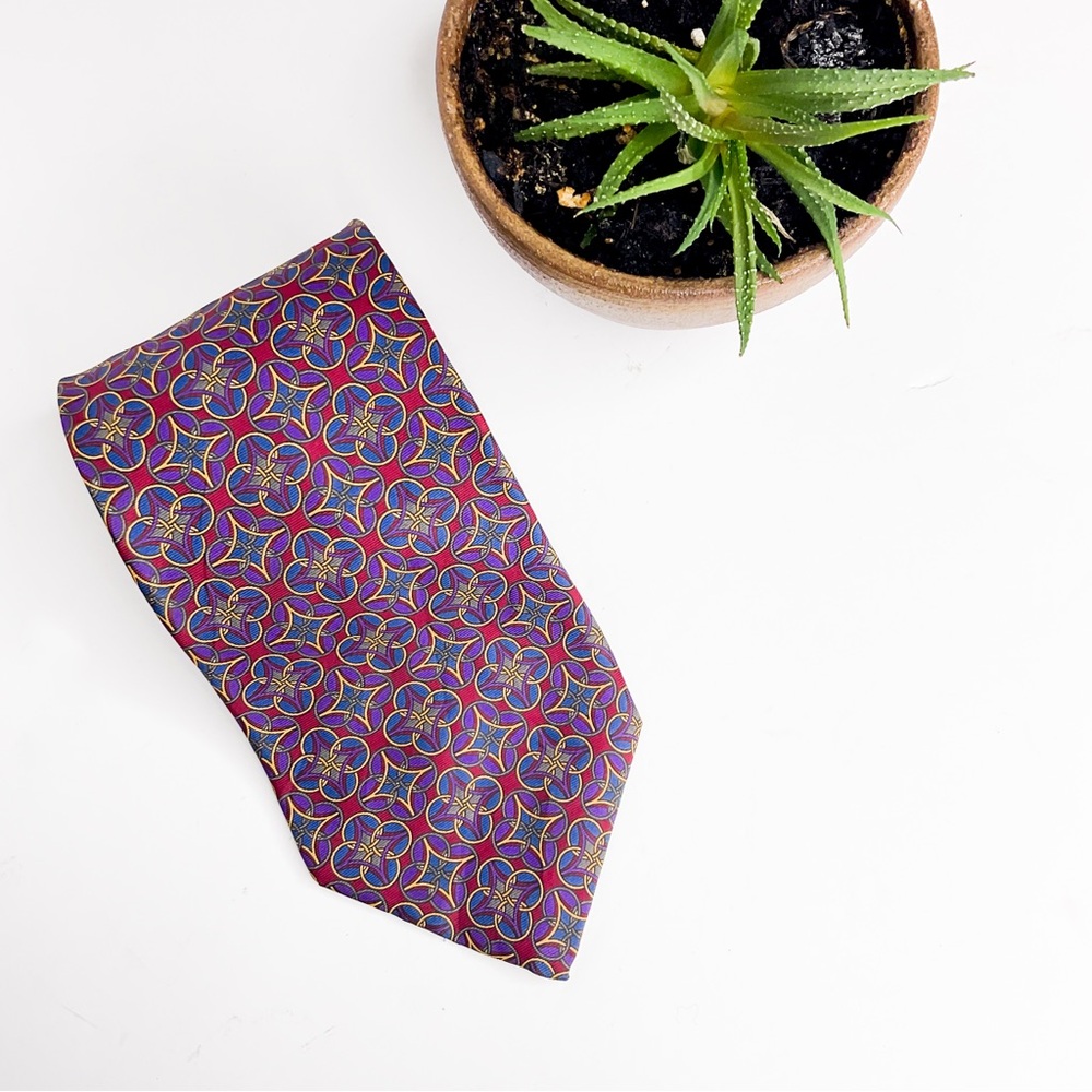 CHRISTIAN DIOR Geometric Silk Tie
